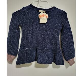 TUCKER AND TATE Kids' Peplum Sparkle Sweater In Navy Peacoat